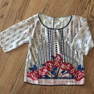 Silk and Velvet Anthropology Blouse